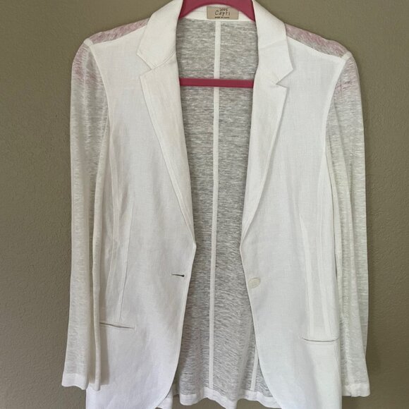 100% Capri Linen Tailored Jacket w Linen Jersey Back - Size S - Picture 2 of 7